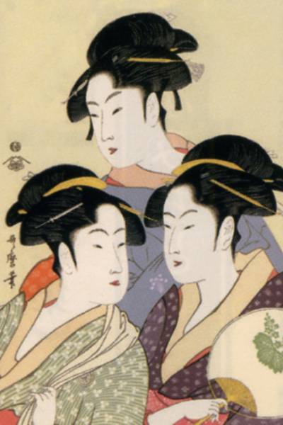 新品　掛け軸　寛政の三美人　掛軸　版画　日本画　歌麿　浮世絵