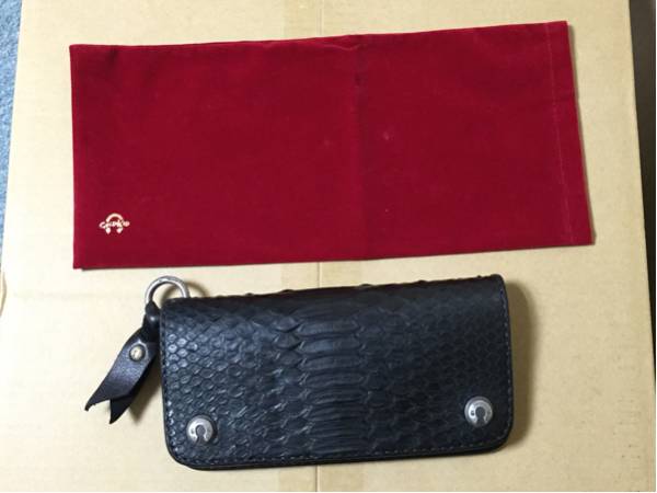 GOLD KID マットブラックパイソンウォレット