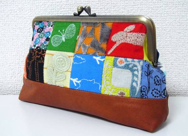 ハンドメイド がま口 ポーチ (検) ミナペルホネン はぎれ 生地
