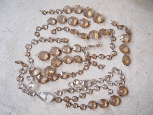 アンティーク ガラスシャンデリアパーツセット まとめて ランプw