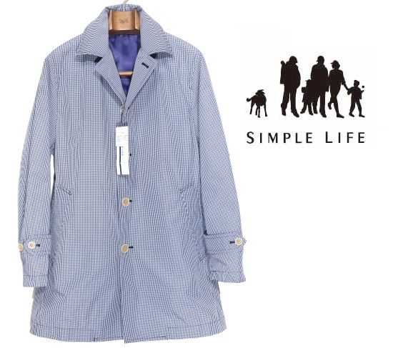 新品*シンプルライフ*ギンガムチェック*スプリングコート*LL SIMPLE
