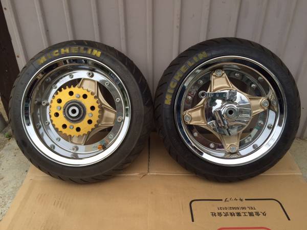 シャリー】Gクラフト4Jメッキ加工ホイール＆タイヤ【DAX】(セット