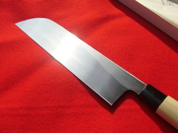 ☆堺正孝 本職用はがね鍛造鎌型薄刃包丁240mm8寸