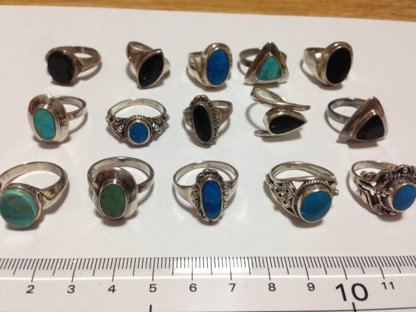 シルバー　925製　ターコイズ　オニキス　指輪大量まとめセット
