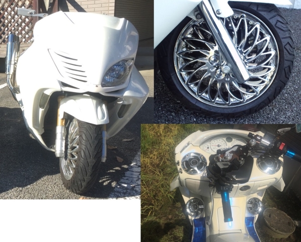 値下げ MF08フォルツァZ オロチマフラー 4スピーカー FRPシート(126cc