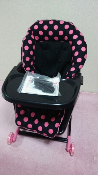 カトージロイヤルハイローラック美品○ハイローチェアピンク×黒(高さ 
