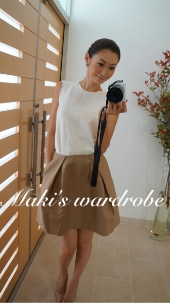 ドゥーズィエムクラス/コットンキャンバス タックスカート/田丸