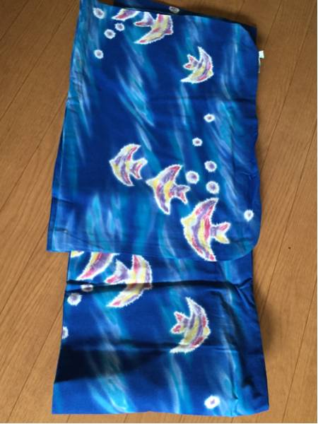 熱帯魚柄 浴衣美品
