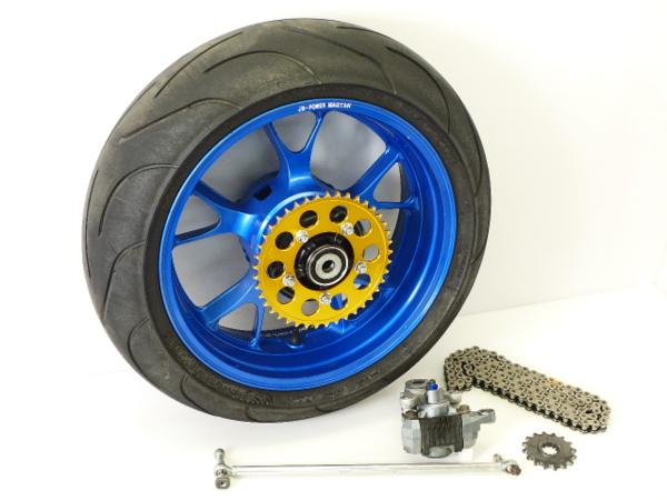 オ】 ZZR1100-D('00) ZZR1400流用 Rホイールset□DJ59□ZZ-R(リア