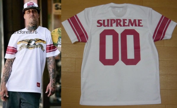 極美 supreme×ANTIHERO Football Top M フットボールシャツ16ss