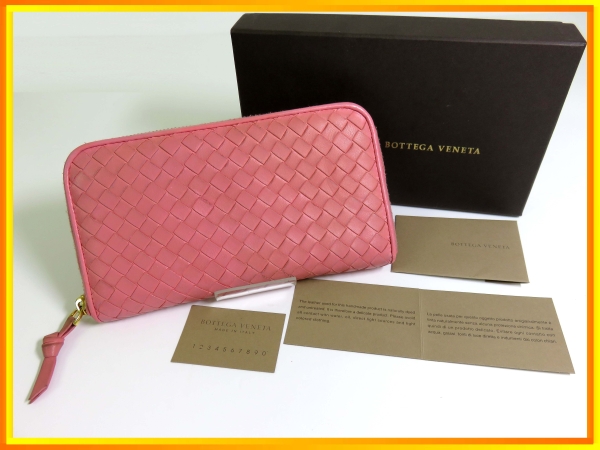 １円◆ボッテガ・ヴェネタ イントレ 長財布 ラウンド ファスナー