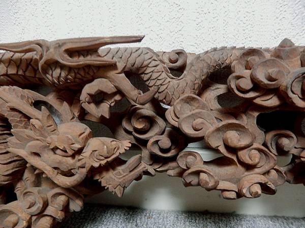 ◇木彫り彫刻◇欄間◇龍図◇仏壇◇仏具◇幅約60.5cm◇③(東洋彫刻