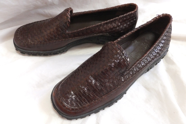 COLE HAAN☆レザー編み込みローファー☆本革☆US8☆25.5cm☆H5