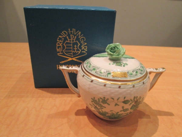 ★ヘレンド インドの華 グリーン シュガーポット 0.2リットル★
