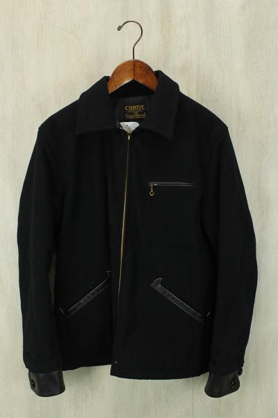 COOTIE◆ジャケット/L/ウール/レザー/BLK