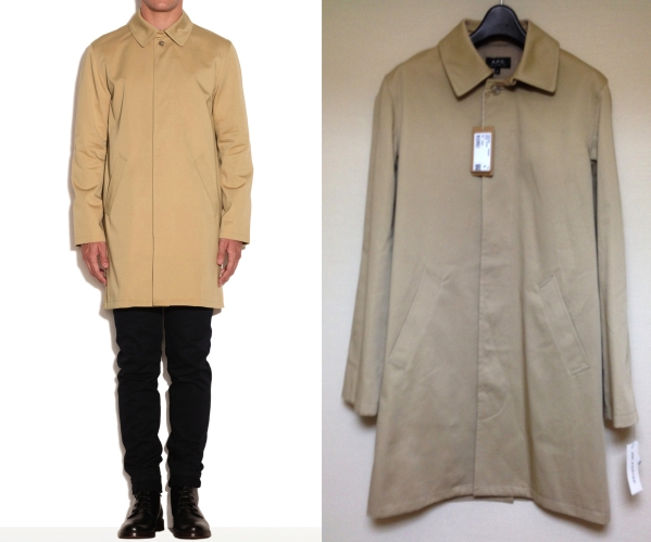 新品■a.p.c 15ss■定番マックコート■size XS■ベージュ■694