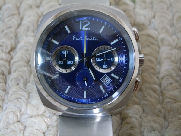 ポールスミス　クロノグラフ　ブルー文字盤　難あり　ジャンク