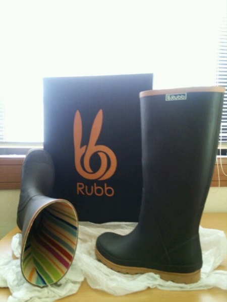 Rubb　ラブ　レインブーツ　長靴　23cm　TOURS　トゥール　茶系