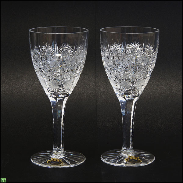 664-未使用品◇ボヘミアクリスタル 500PK ワイングラス ペア