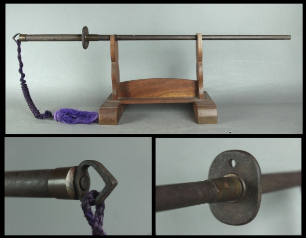 【櫻】時代武具 特大鉄地十手 旧家蔵出品 [tg]