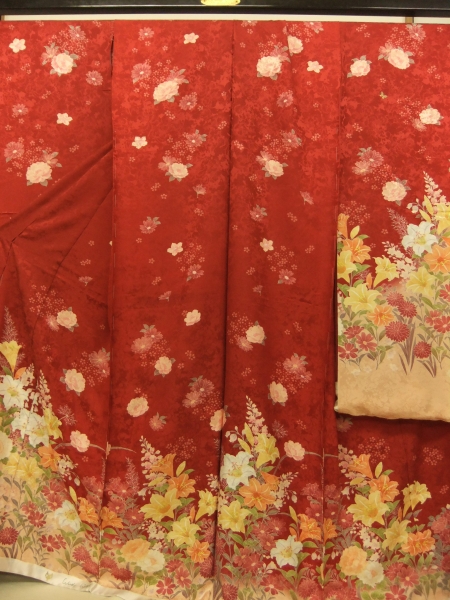 ★windy fieldsモダンな花々【紋意匠／正絹振袖未仕立】