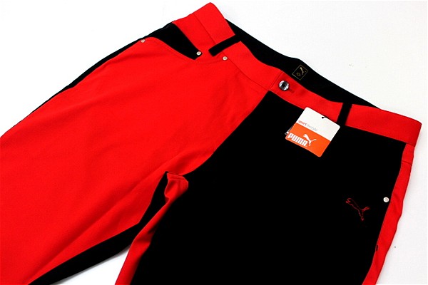 ★PUMA GOLF ゴルフ ロングパンツ 黒赤[903094-02-82]四