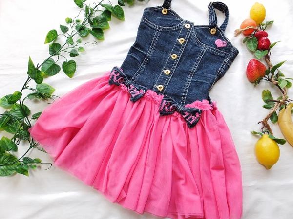 RONI JEANS★新品★デニムビスチェ＆レーススカートワンピ♪130