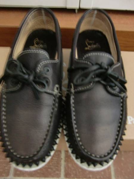 クリスチャンルブタン　スタッズ　シューズ　38　ネイビー