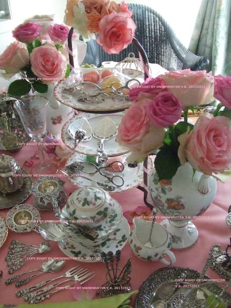 純銀アンティーク薔薇ローズケーキフォーク2本_2