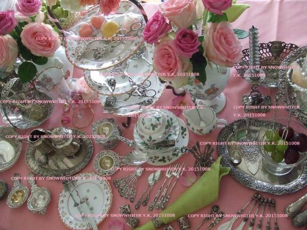 純銀アンティーク薔薇ローズケーキフォーク2本_3