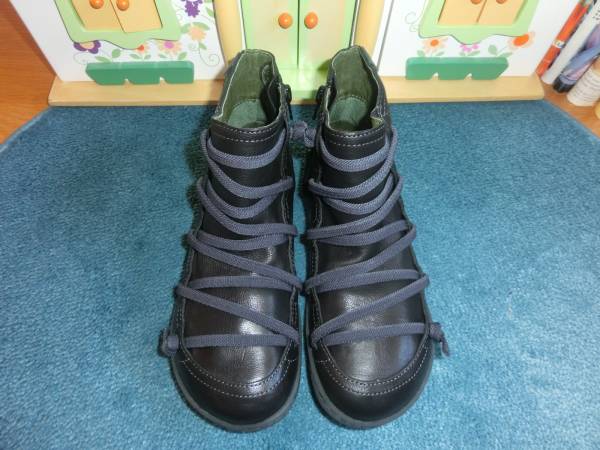 ★カンペール新品ハイカット ペウカミ 黒×濃グレー36★即