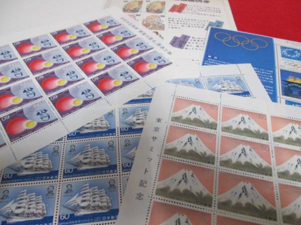 未使用日本切手 シート・バラ・冊子 額面51780円強 通信用⑦