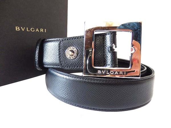 美品 BVLGARI ブルガリ レザー ベルト メンズ 黒 0017