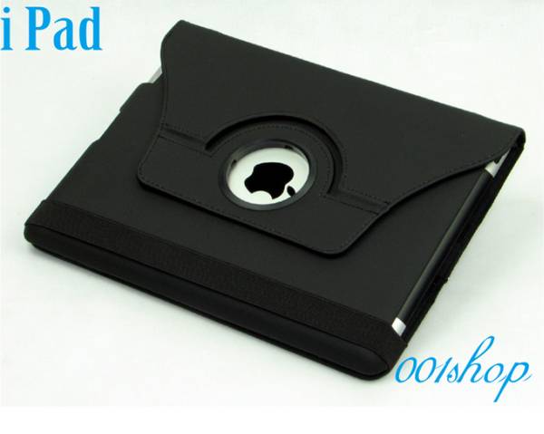 ◆新品！iPad/iPad(第3世代)　360°回転式ケース◆黒ブラック_1