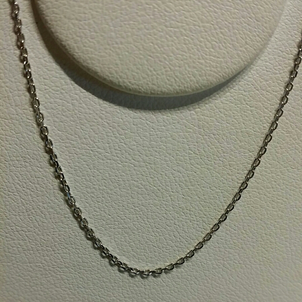 k18wgカットアズキチェーンネックレス幅1.0mm線径0.28Φ1.74g