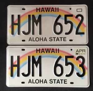 ハワイ ナンバープレート 999 色濃く HDR 希少ゾロ目ナンバー 