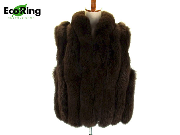 1円 フォックス 毛皮ファー レディース ベスト SIZE M AU656