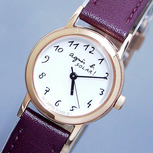 即決・税込み[agnis b/アニエスベー]ソーラークォーツ腕時計美品