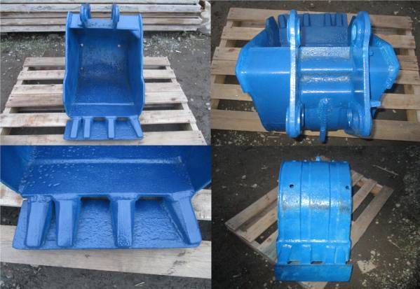 中古 バケット 青1 ピン径約38ｍｍ×取付幅約129ｍｍ