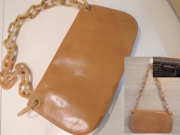 ◆人気◆プラダ◆チェーンショルダーバッグ 薄茶/