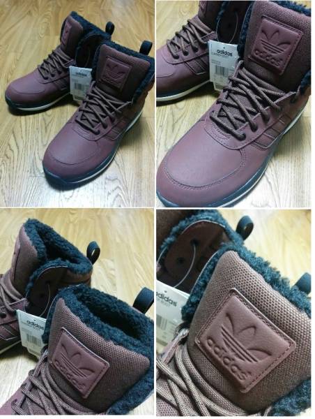新品　アディダス　ボア付あったかブーツ　ゆったり幅　茶　28㎝