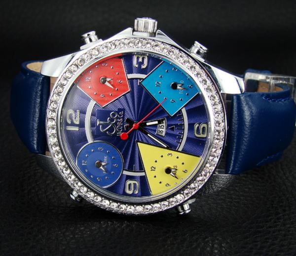 JACOB＆COジェイコブ腕時計クォーツ腕時計★紺ベルト◆15