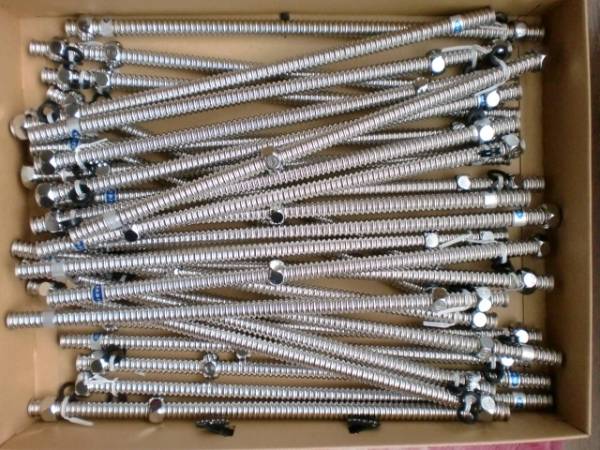 13mm フレキ管 450mm パッキン付き 水道 設備 長さ調整可_1