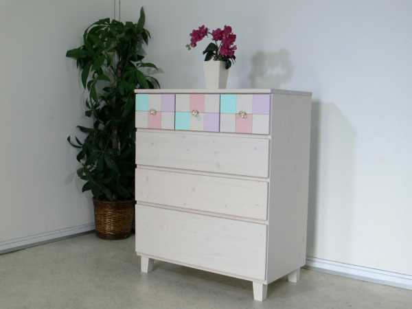 マカロン4段チェスト　マルチカラー　(イ)　新品