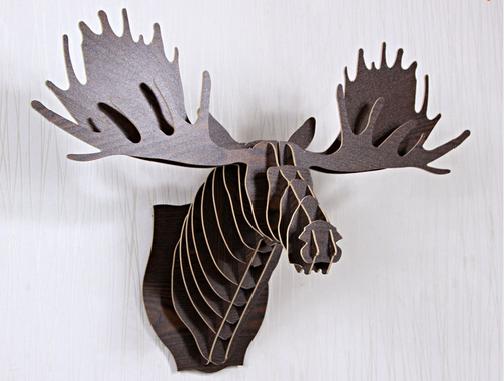 鹿 角 剥製 壁 ムース ヘラジカ 頭 deer head アニマルヘッド 茶 豊富