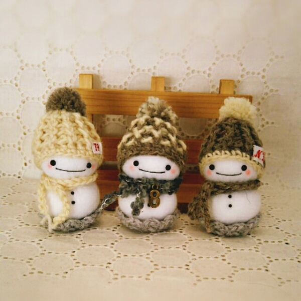ハンドメイド＊ほっこり雪だるまナチュラル雑貨オーナメント