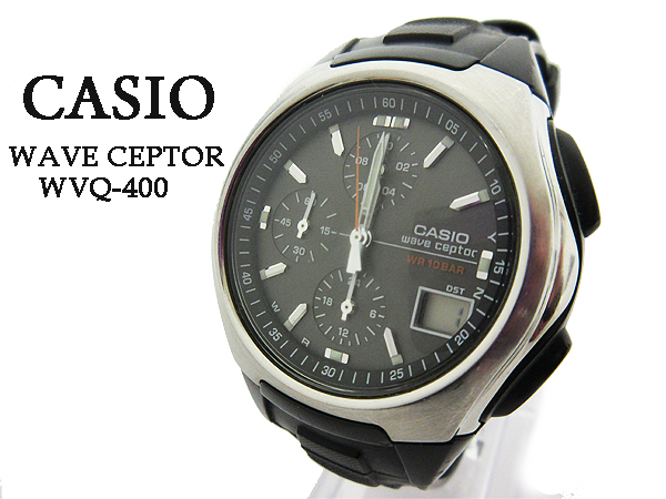 CASIO カシオ WAVE CEPTOR 電波腕時計 WVQ-400 ブラック β