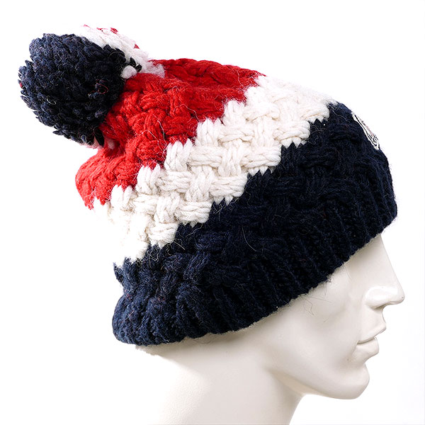 モンクレールMONCLERアルパカ混ニットキャップ777紺白赤