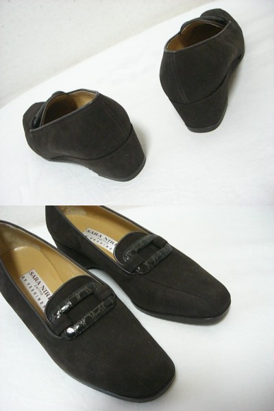 177862 YOSHINOYA ヨシノヤ *SARA NIRICO*茶 スエード パンプス