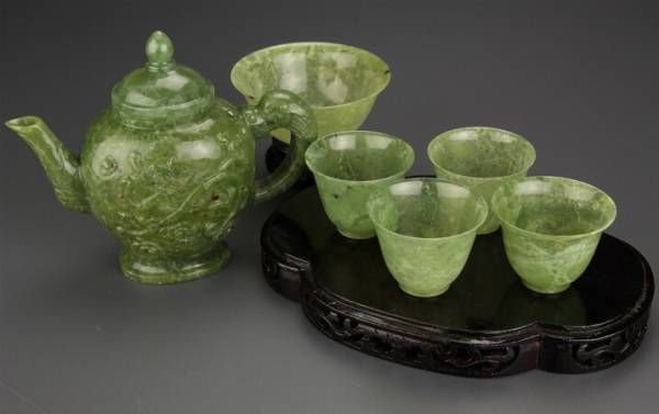 中国美術　砡製　茶器セット